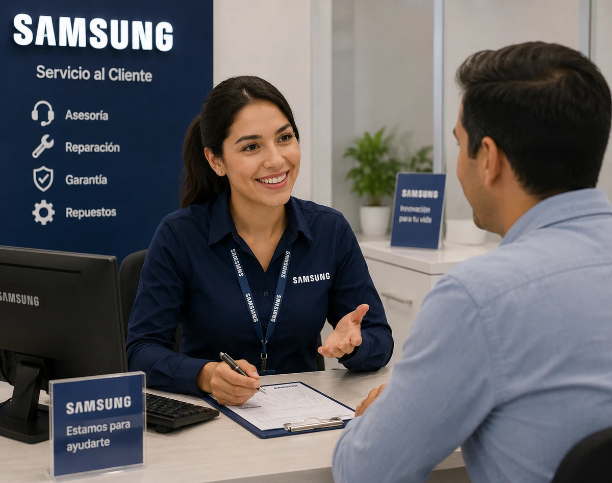Ingeniero en microelectrónica de Samsung realizando soldadura de precisión con cautín de aire caliente en placas de televisores y electrodomésticos